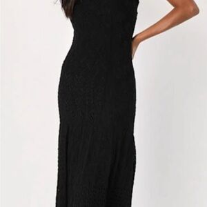 Lulu's Black Maxi Lace Dress